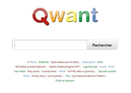 Page d'accueil QWant
