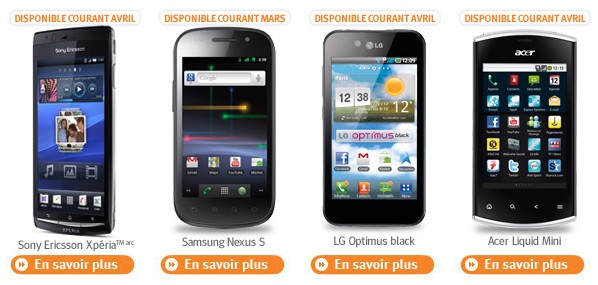Gamme Android Bouygues 2011